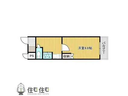 アイルーム豊田永覚I(1K/3階)の間取り写真