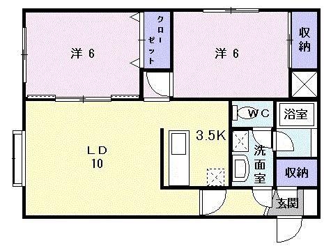 クレストールN49(2LDK/2階)の間取り写真