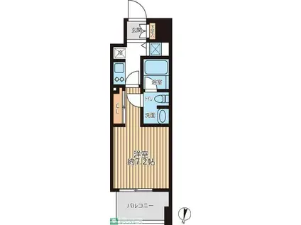 プライマルフロント錦糸町(1K/10階)の間取り写真