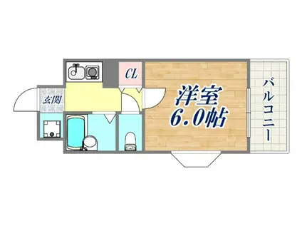 香川ハイツ御影イースト(1K/8階)の間取り写真