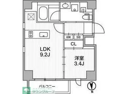 LIGHTHOUSE中馬込(1LDK/3階)の間取り写真