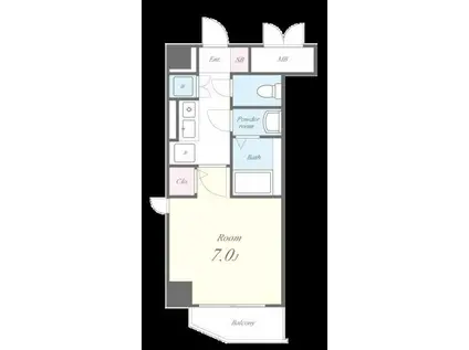 ヴィラマリオン(1K/8階)の間取り写真