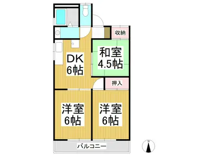 野本ハイツ(3DK/2階)の間取り写真