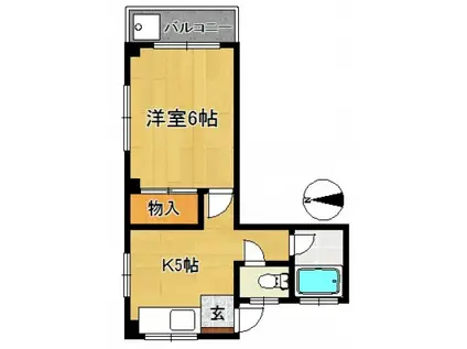 NSハイツ(1K/2階)の間取り写真