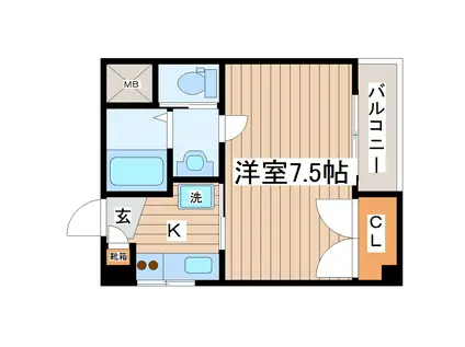 ビアン長町(1K/3階)の間取り写真