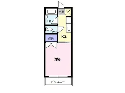 オレンジハウス(1K/1階)の間取り写真