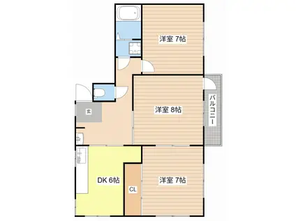 マキノシーサイドハイツ(3DK/2階)の間取り写真