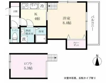 LADDER神埼NEXTII(1K/1階)の間取り写真