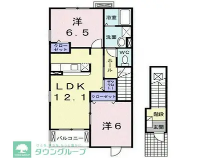 エレガンテ フィオーレI(2LDK/2階)の間取り写真
