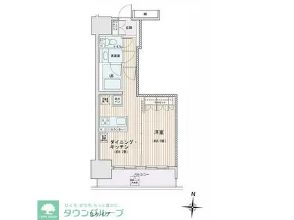 エスティメゾン錦糸町2(1LDK/4階)の間取り写真