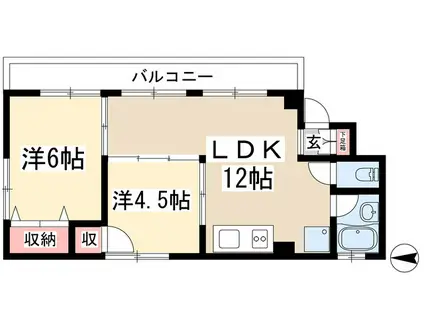 シャンボール長久手(2LDK/3階)の間取り写真