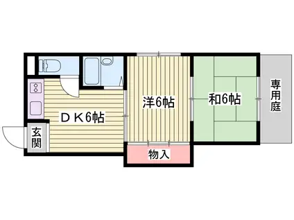 明石ロイヤルマンション(2DK/3階)の間取り写真