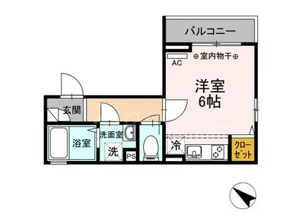 セレッソYP(ワンルーム/2階)の間取り写真