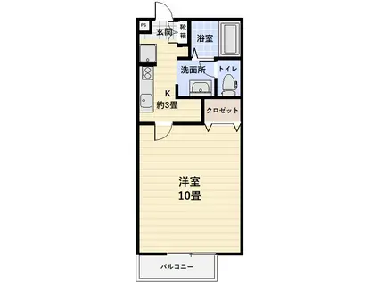 ラ・ボヌールA棟(1K/1階)の間取り写真