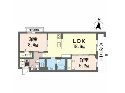 ソラティオ瑞穂通(2LDK/2階)の間取り写真