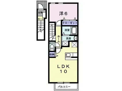 キャトル・セゾンII(1LDK/2階)の間取り写真