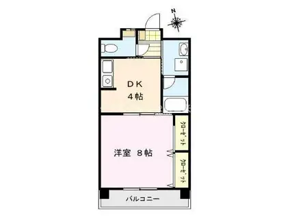 クラインドルフ(1DK/4階)の間取り写真