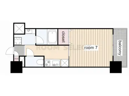 レジデンス東別院スクエアII(1K/9階)の間取り写真