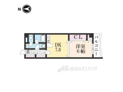 宮之阪ウェーブ(1DK/3階)の間取り写真