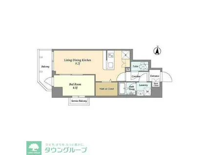 グランエール森下ウエスト(1LDK/6階)の間取り写真