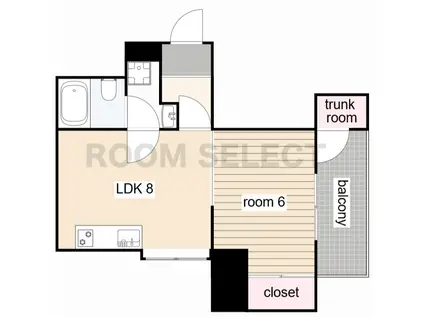 中京第3ビル 民泊NG・事務所使用OK(1LDK/4階)の間取り写真