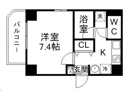 ラピス雨宮(1K/4階)の間取り写真