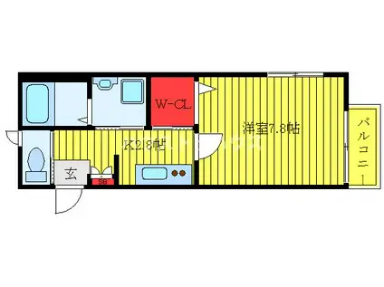 ILサンミルジュ(1K/4階)の間取り写真