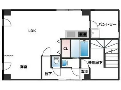 フォルム下山手通(1LDK/3階)の間取り写真