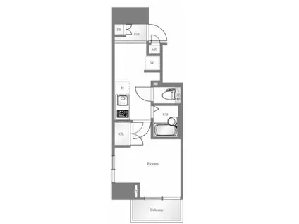 メインステージ神田岩本町II(1K/4階)の間取り写真