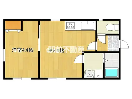 アイリハイツ(1DK/1階)の間取り写真