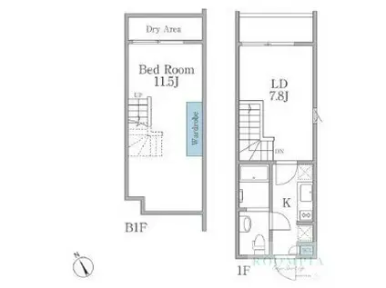LAPIS恵比寿II(1LDK/B1階)の間取り写真