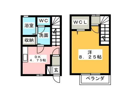 カンフォーラ(1DK/1階)の間取り写真