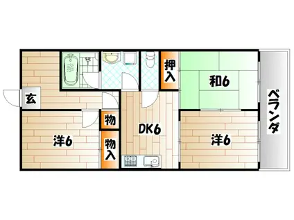FKコーポ(3DK/4階)の間取り写真