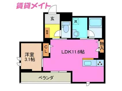 SHA MAISON新正(1LDK/2階)の間取り写真