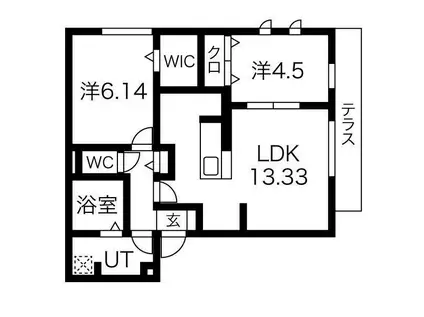 シャルムソレイユI番館(2LDK/3階)の間取り写真