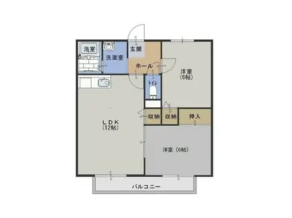 オークスビュー(2LDK/2階)の間取り写真