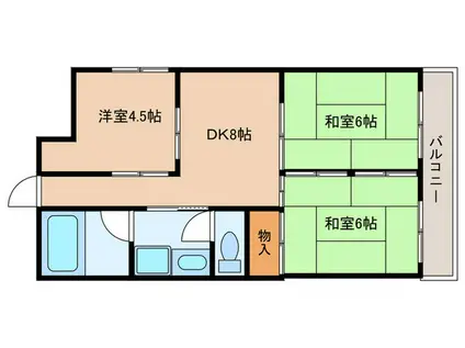 グリーンハイツ横山 (3DK/4階)の間取り写真