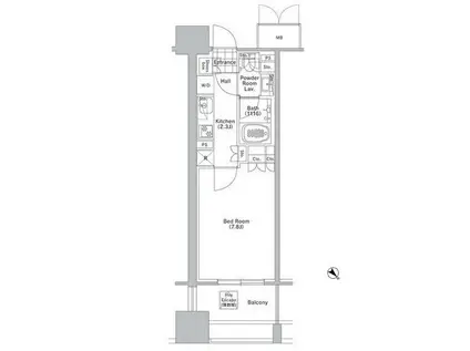 コンフォリア渋谷ウエスト(1K/5階)の間取り写真