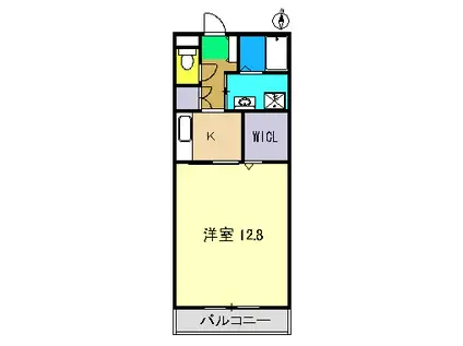 アバンギャルド・ツインズI(1K/2階)の間取り写真