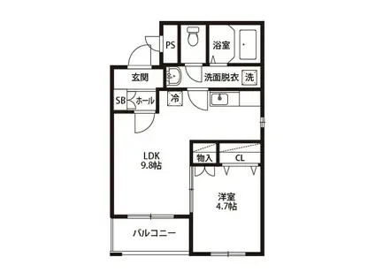 アリビオM・I(1LDK/1階)の間取り写真