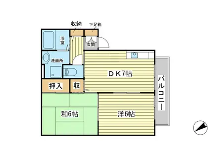 グレイスNONAKA(2DK/2階)の間取り写真