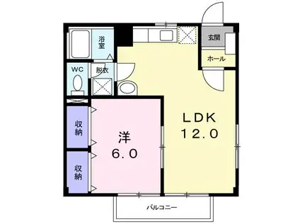 メゾンコンフォールII(1LDK/1階)の間取り写真