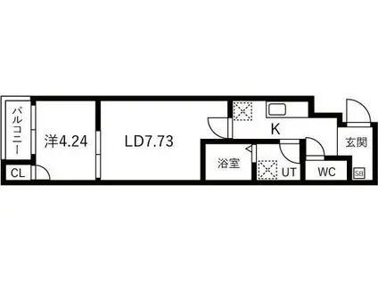 パークス神戸(1LDK/5階)の間取り写真