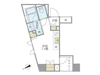 BRILLIA IST 銀座東(ワンルーム/6階)の間取り写真