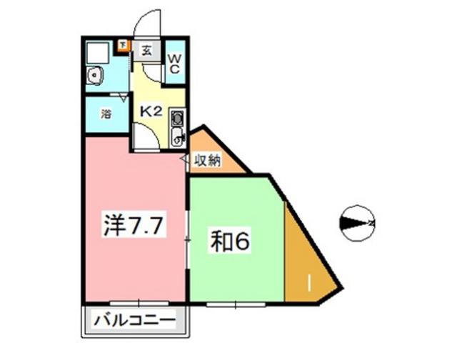 トムキャット102(2K/2階)の間取り写真