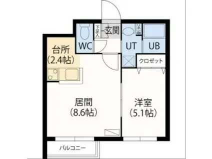 CHOCOLAT(1LDK/4階)の間取り写真