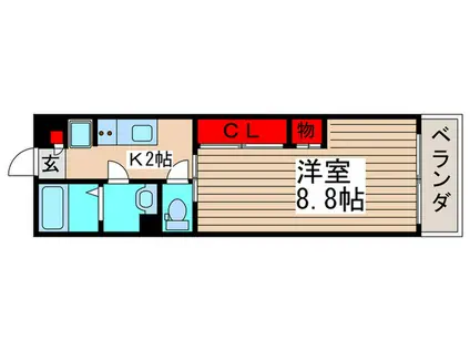 リブリ・ディアコート上山(1K/2階)の間取り写真