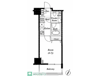GRACE COURT MEGURO(1K/4階)の間取り写真