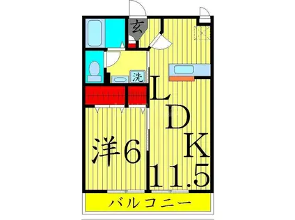 Y・K花畑(1LDK/2階)の間取り写真
