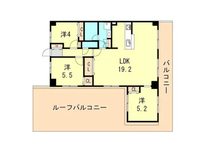 ジュリオ東野(3LDK/5階)の間取り写真
